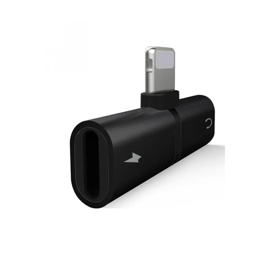 Robotekno Iphone 7 8 X Kulaklık Dönüştürücü Şarj Çoklayıcı Adaptör- Siyah