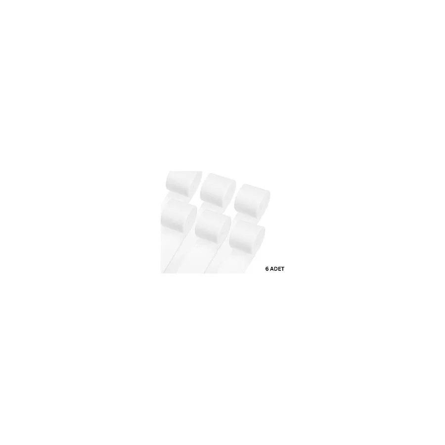 Roco Paper Co. Beyaz Krapon Kağıdı Rulosu, 6'lı Paket, Çiçek Yapım, Parti, El Işi Süsleme Kağıdı, 4.5 cm x 22 Metre