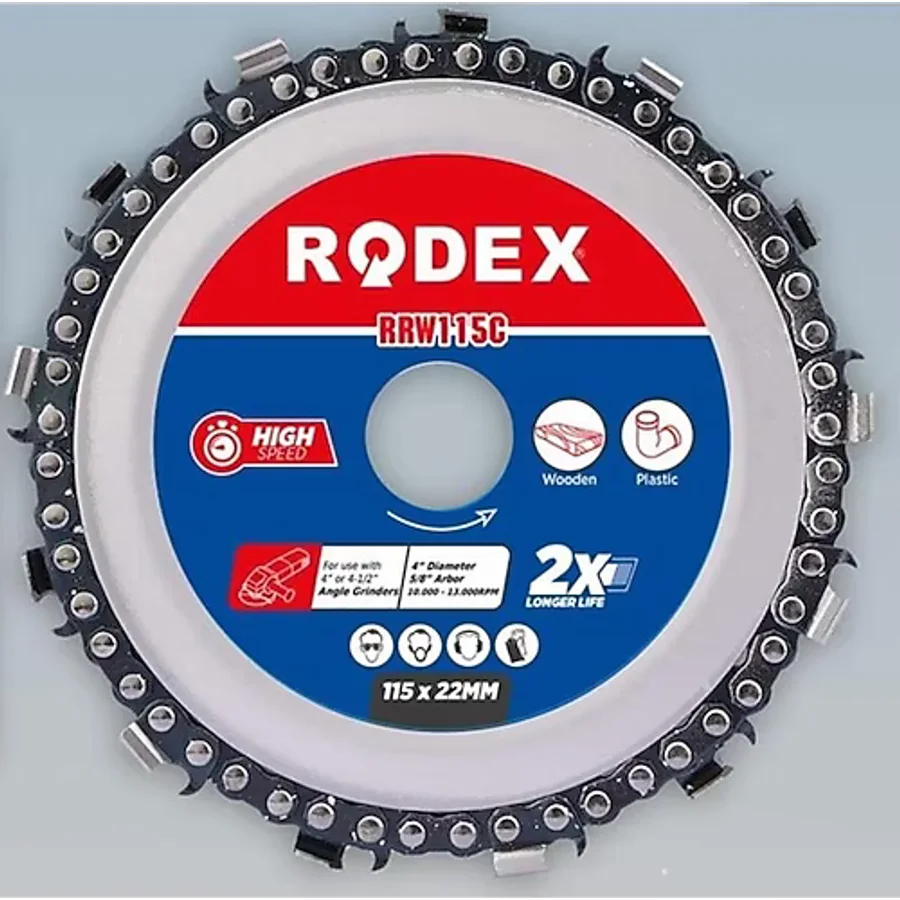 Rodex Zincirli Ahşap İşleme Oyma Kesme Disk 115 Mm
