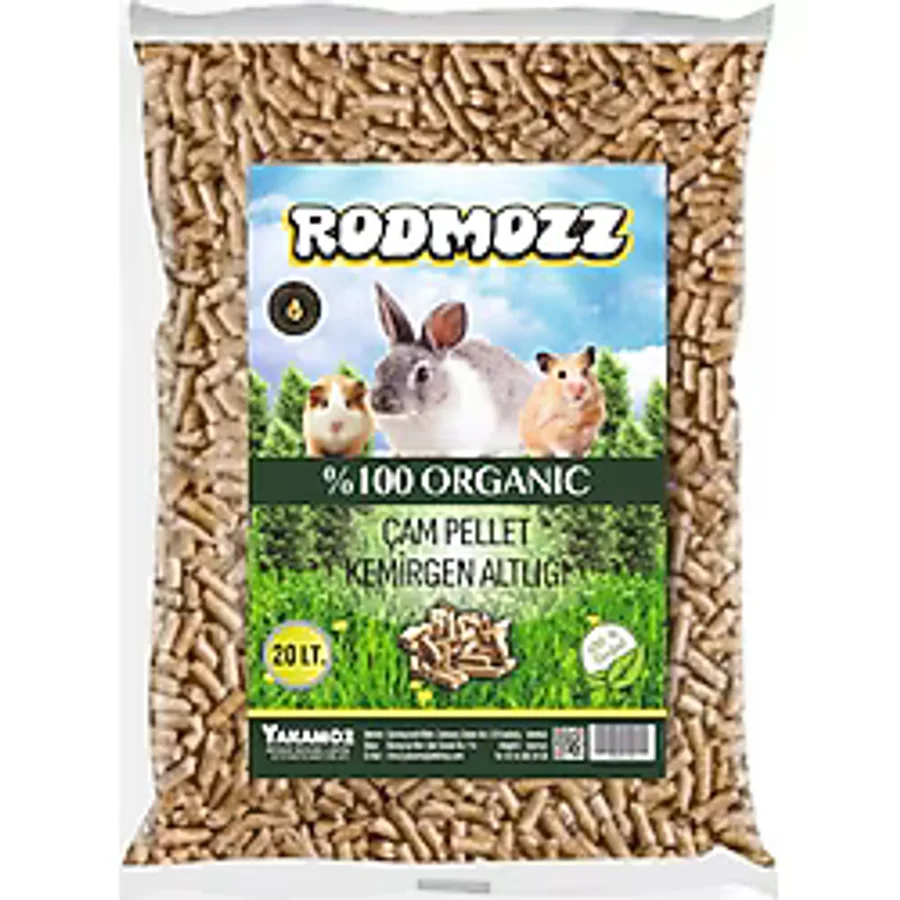 Rodmozz Doğal Organik Kemirgen Altlığı Talaş Çam Peleti 20 L