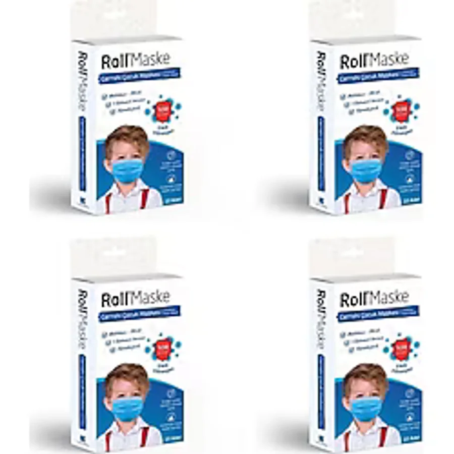 Roll 3 Katlı Meltblown Telli 10'lu 4 Paket Cerrahi Erkek Çocuk Maskesi