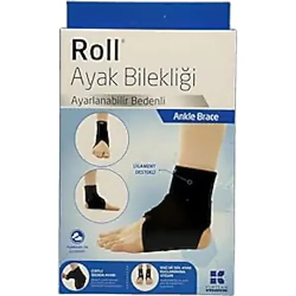 Roll Ayak Bileği Desteği, Ligament Destekli Ortopedik Bileklik, Ayarlanabilir Bedenli