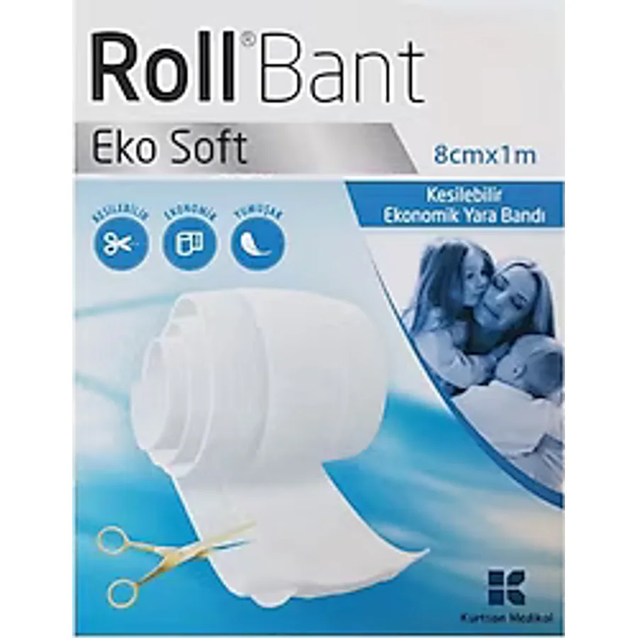 Roll Bant Eko Soft Kesilebilir 8cm x 1m Yara Bandı