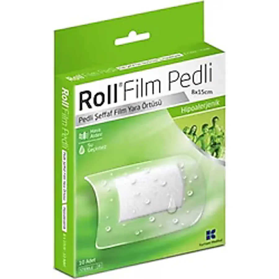 Roll Film Pedli Steril 8x15 cm Su Geçirmez 10 Adet Yara Örtüsü