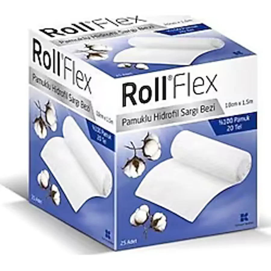 Roll Flex 10 cmX1.5 m Pamuklu Hidrofil Sargı Bezi