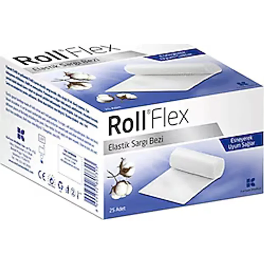 Roll Flex Pamuklu Elastik Sargı Bezi 10cm x 2m 25'li