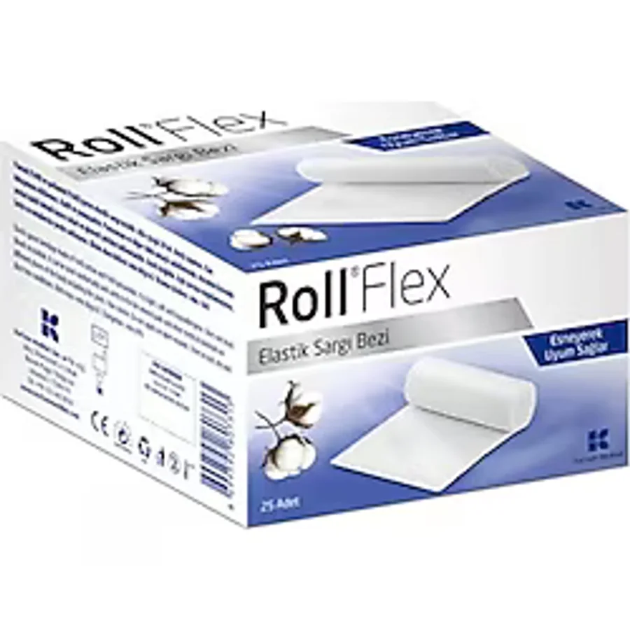 Roll Flex Pamuklu Elastik Sargı Bezi 8cm x 2m 25'li