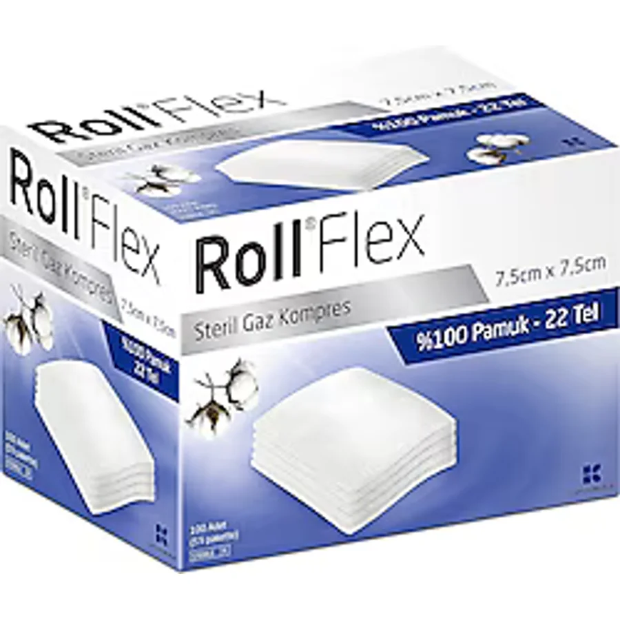 Roll Flex Steril Gaz Kompres 7.5cm x 7.5cm 100'lü