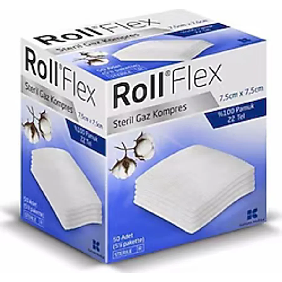 Roll Flex Steril Gaz Kompres 7.5cm x 7.5cm 50'li