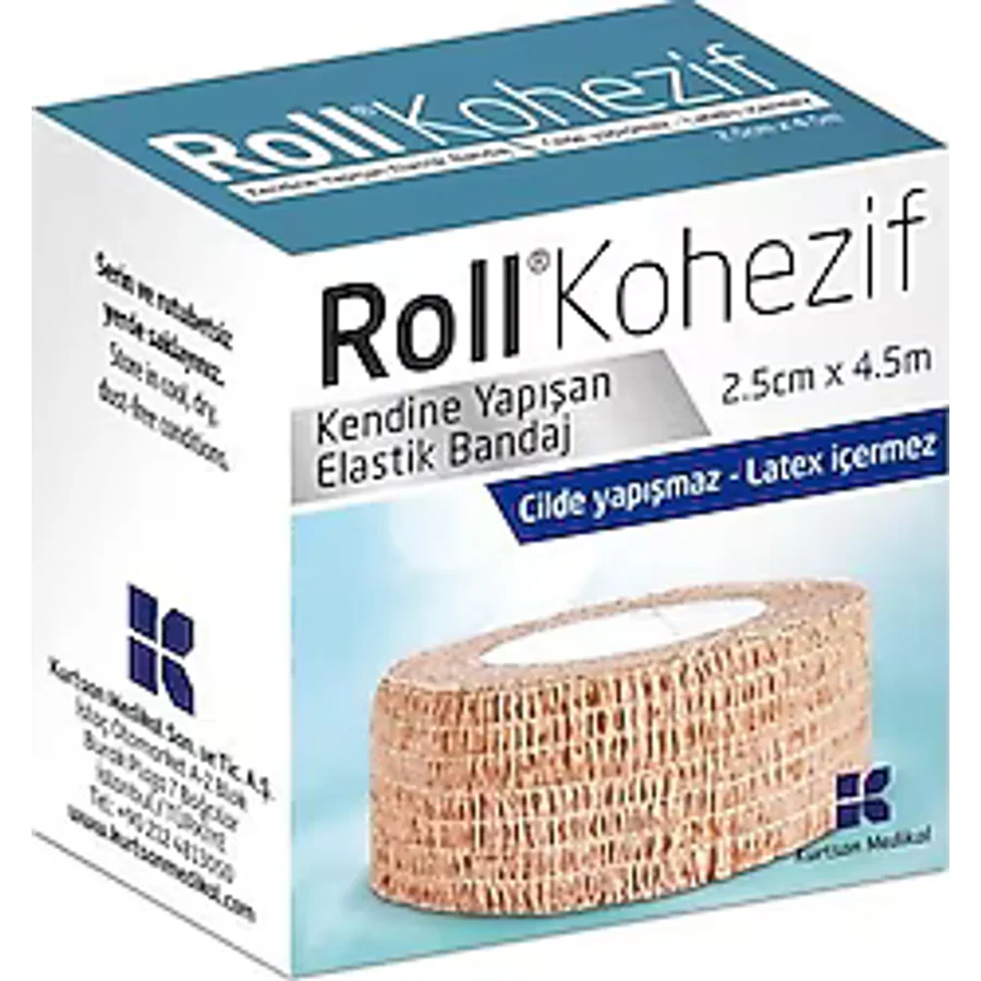 Roll Kohezif Kendine Yapışan 2.5cm x 4.5m Elastik Bandaj