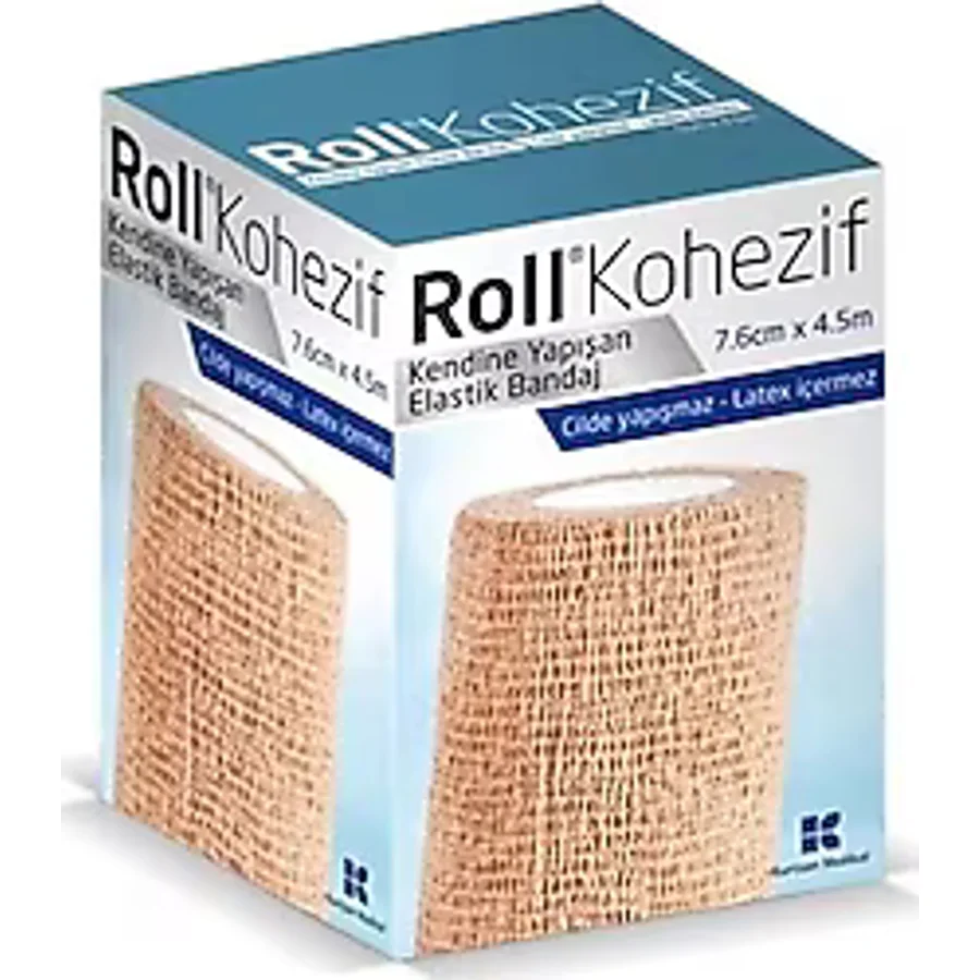 Roll Kohezif Kendine Yapışan 7.6cm x 4.5m Elastik Bandaj