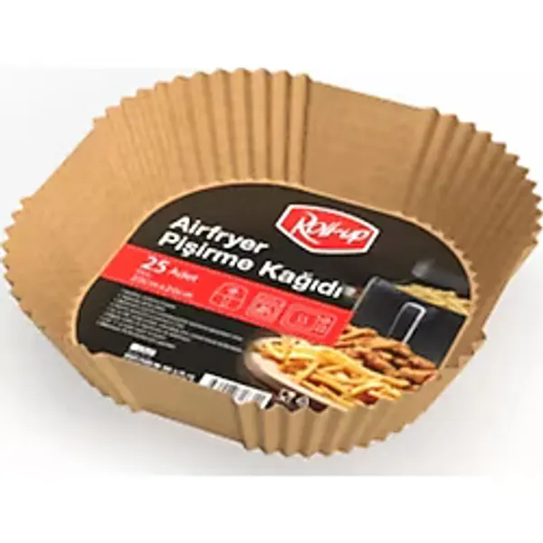 Roll Up Ambalaj Marketim Roll-Up Airfryer Pişirme Kağıdı Kare 20 cm 25'li