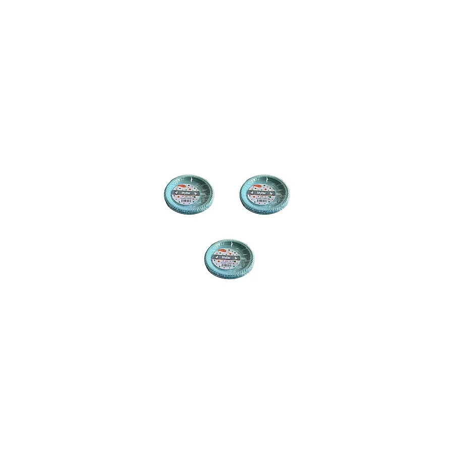 Roll-Up Kullan At Renkli Turkuaz Parti Davet Plastik Tabak - 22 Cm. - 25 Adetlik 3 Paket