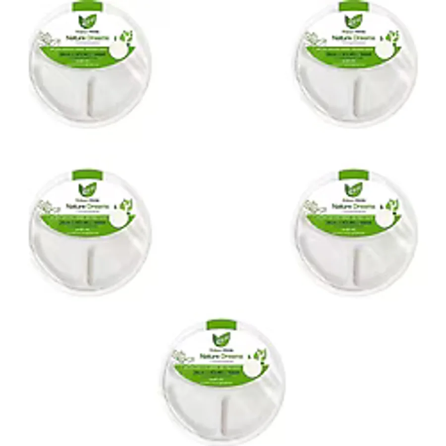 Roll-up Nature Ekolojik Karton Kağıt Tek Kullanımlık 3 Bölmeli Tabak - 26 Cm. - 50 Adetlik 5 Paket