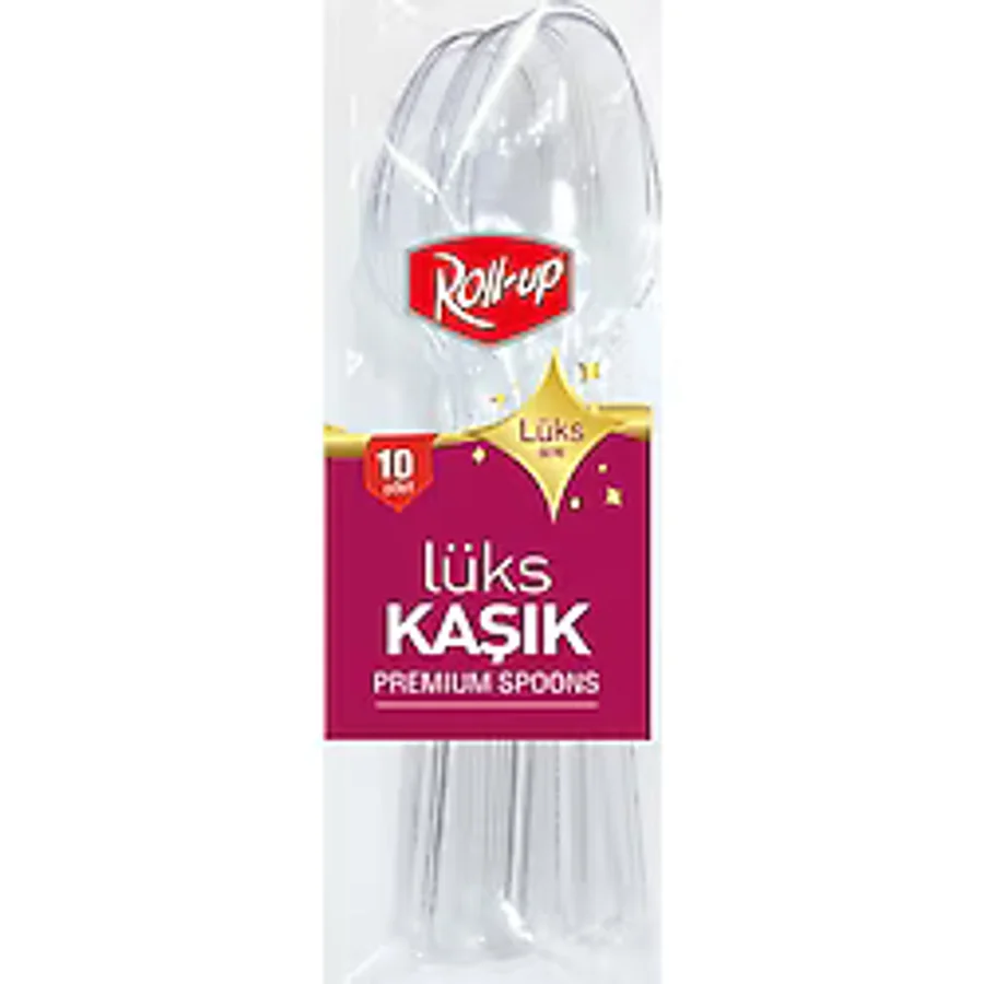 Roll-Up Plastik Lüks Kaşık 10'Lu 3 Adet