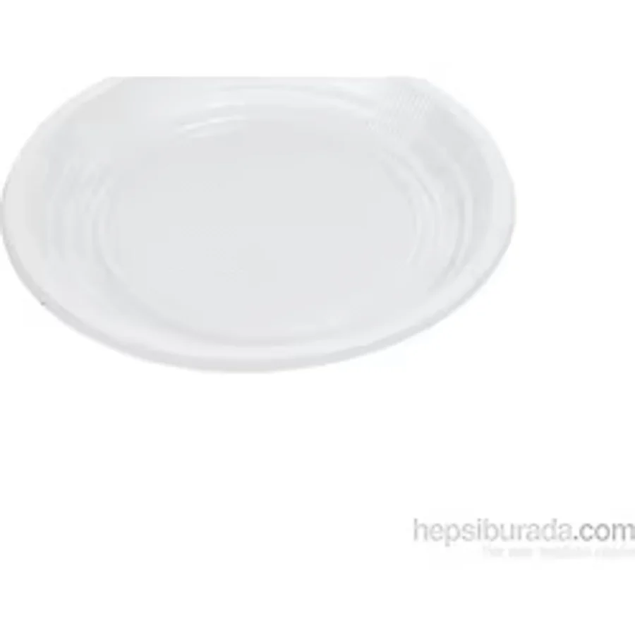 Roll-Up Plastik Tabak Beyaz Ekonomik 21cm 100lü