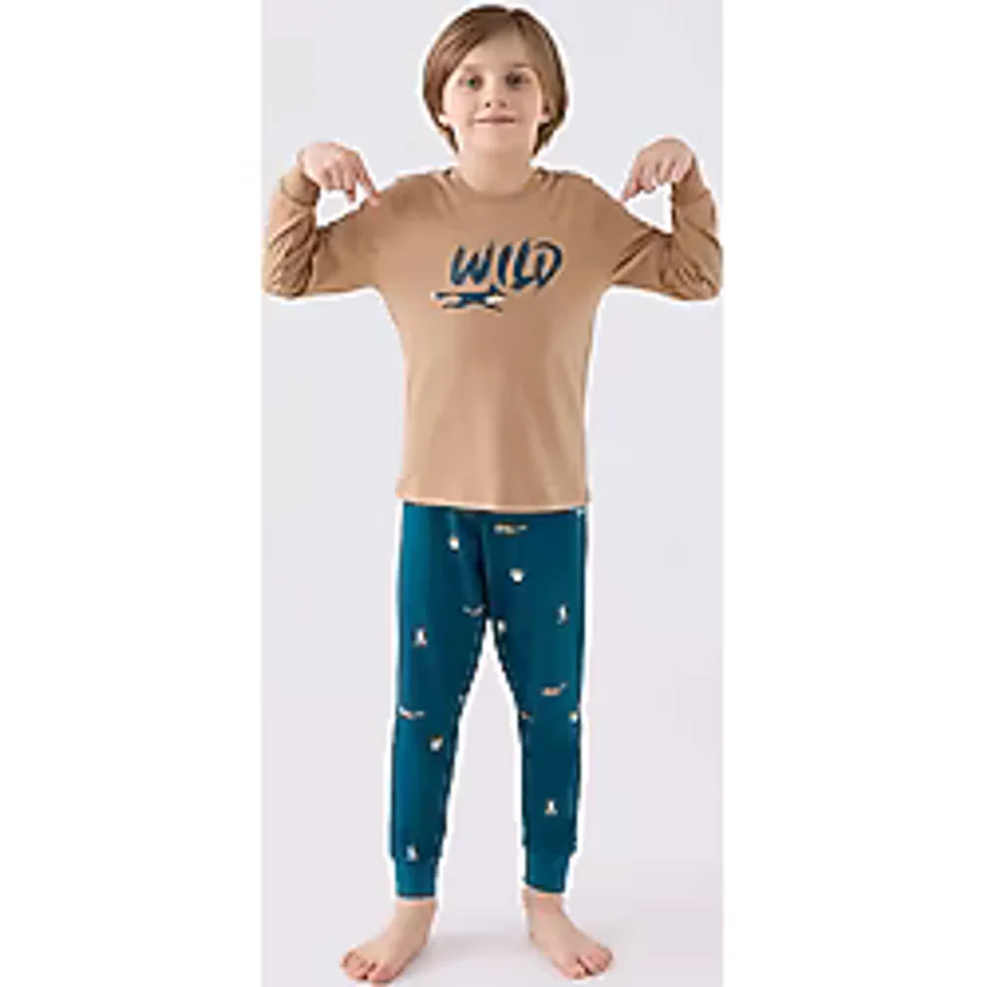 Rolypoly Erkek Çocuk Kahverengi Pijama Takımı