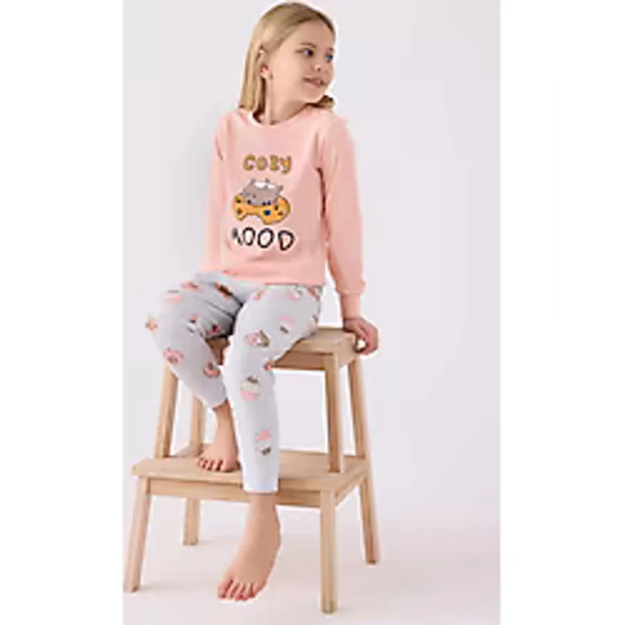 Rolypoly Kız Çocuk Turuncu Pijama Takımı