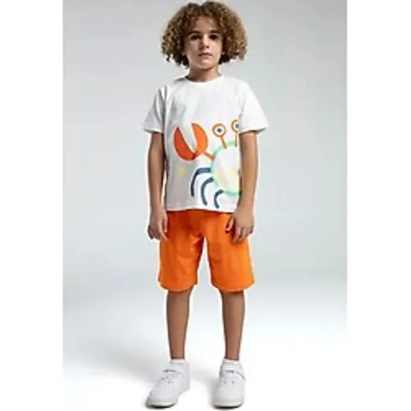 RolyPoly Roly Poly Crab Erkek Çocuk Regular Kalıp Kısa Kol Bermuda Şortlu Pijama Takım