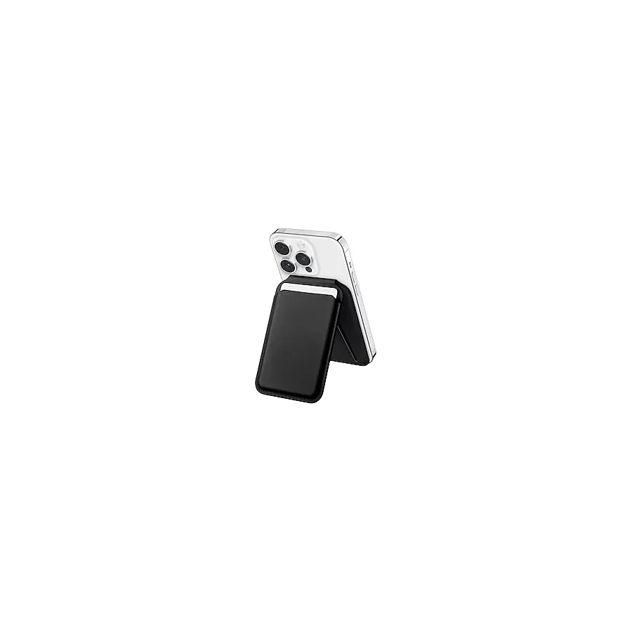Rongep Apple iPhone 17/16/15/14/13/12 Serisi için Cüzdan MagSafe ile Uyumlu Telefona Tam Oturan Güçlü Manyetikli Sıkı Tutuş Sağlayan ve Düşme Yapmayan PU Deri Cüzdan Kartlık (Siyah-Stantlı)