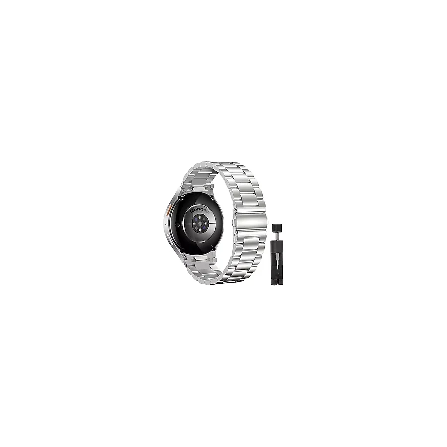Rongep Samsung ile Uyumlu Yeni Nesil Bağlantı Bakla Model 20mm Çelik Kordon Galaxy Watch 7/6/5/4 Serisi için Galaxy Watch 7 Kordon (40mm/44mm) Watch 6/4 Classic (47/43/42mm) Uyumlu (Gümüş)