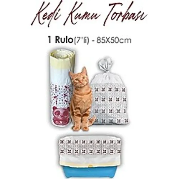 Rosie Kedi Kumu Torbası, 7 Adet 85 x 50 cm, Büzgülü