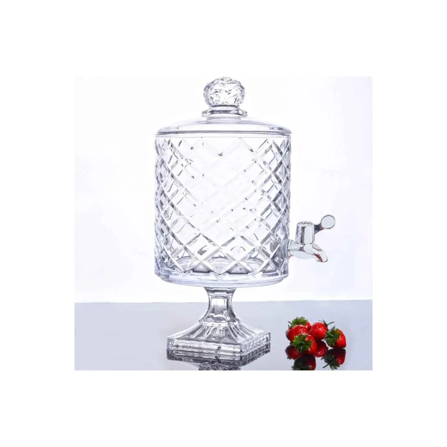 Rossev Yıldız Cam Sebil-Damacana Ayaklı - Şeffaf - 4,5 lt