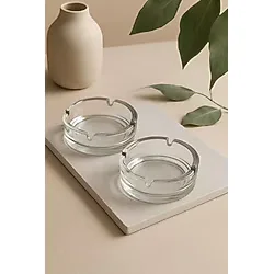 Rotanev 2 Adet Bistro Keyf Cam Küllük - Kül Tablası - Yuvarlak Kül Tabağı 10,5 Cm