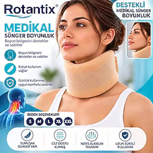Rotantix Medikal Sünger Boyunluk,boyun Fıtığı Boyun Destek Boyun Düzleşmesi Korse