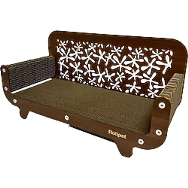 Rotipet Karton Kedi Tırmalama Desenli Koltuk Ceviz 59x30x25cm