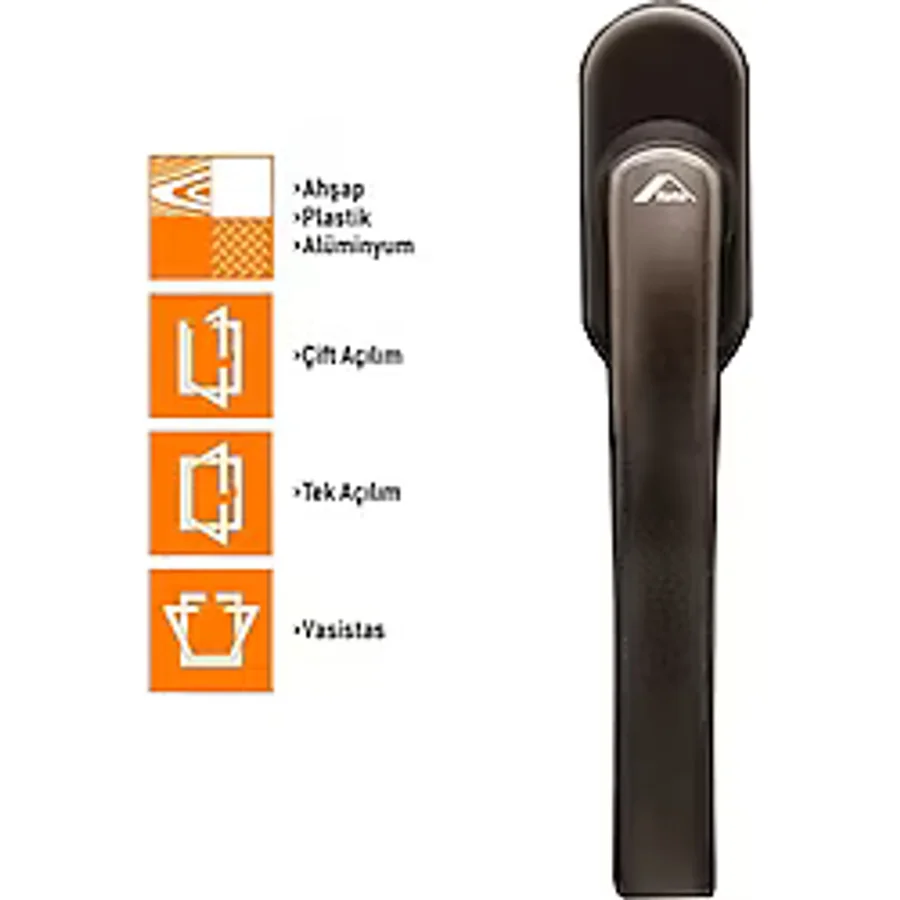 Roto Line Secustik Siyah Pvc Pimapen Pencere Kolu