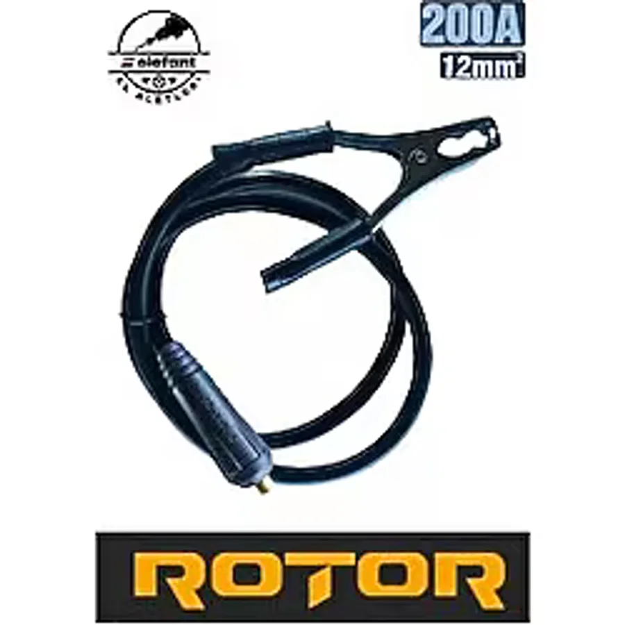 ROTOR Kablolu Topraklama Kaynak Şase Pensesi, Kablo Takım: 12mm2, 200a, 130 Cm