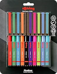Rotring Fineliner 10'lu İnce Uçlu Keçeli Kalem Seti