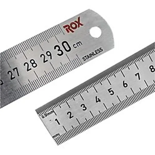 Rox 0199 Çift Taraflı Çelik Cetvel 300 Mm Gümüş