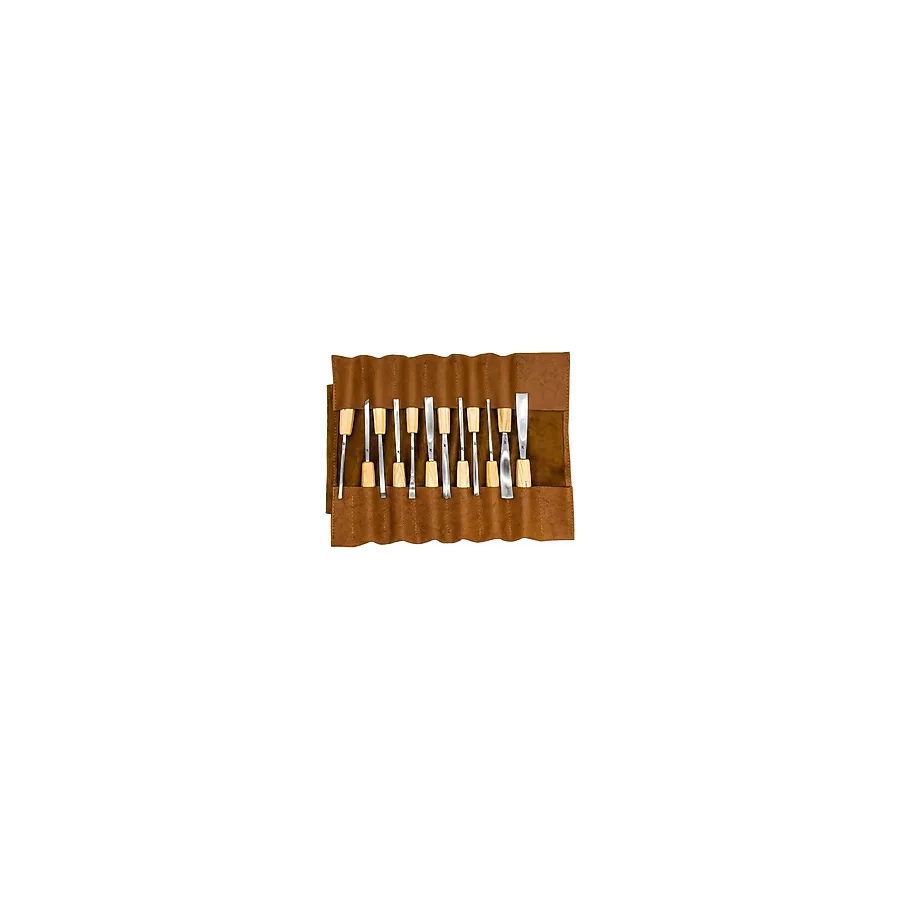 Rox Wood 0125 Premium 12 Parça Deri Çantalı İskarpela Seti