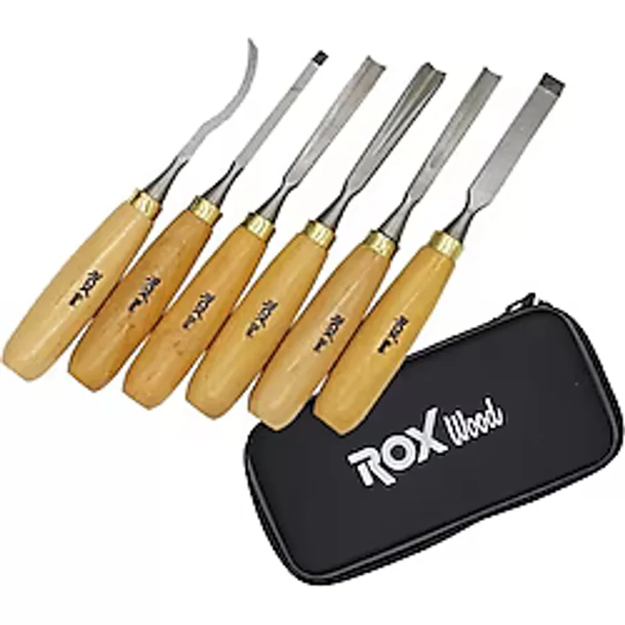 Rox Wood 6 Parça Neopren Çantalı Ahşap Oyma Iskarpela Seti