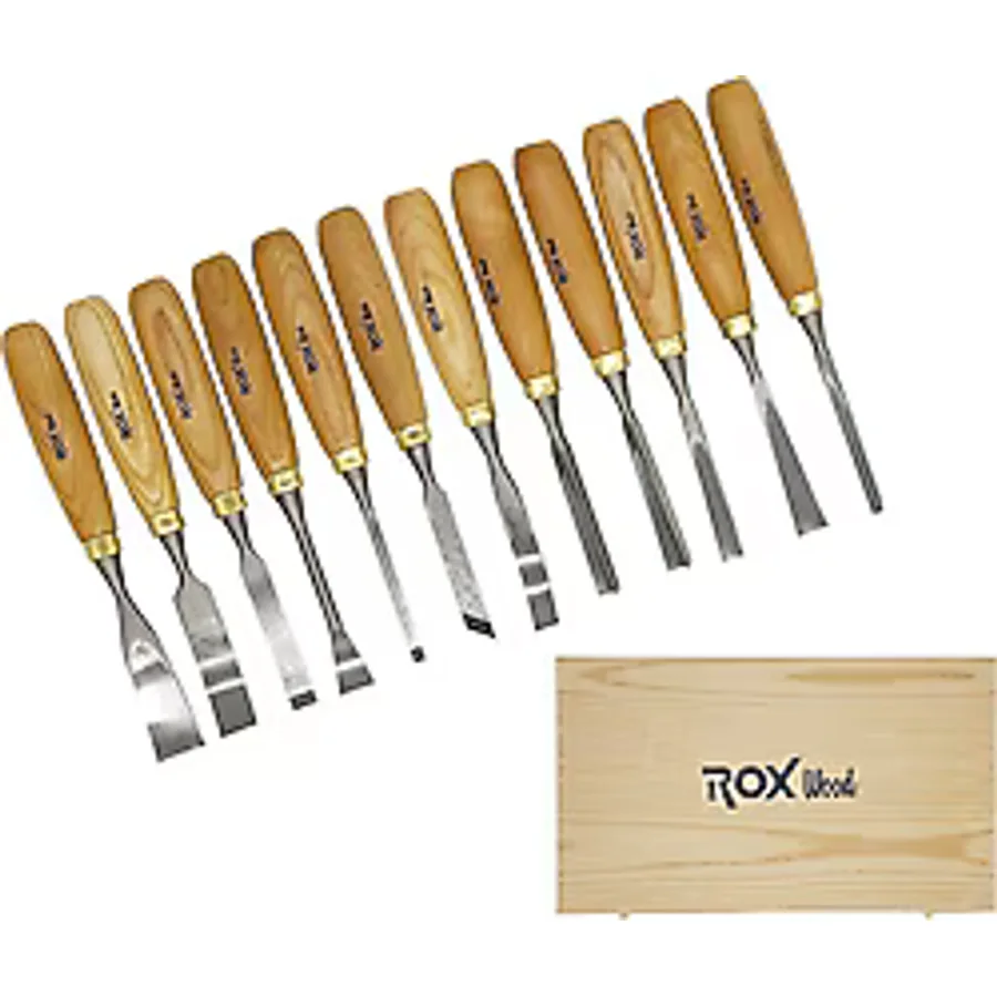 Rox Wood 9092 Ahşap Kutulu 12 Parça Iskarpela