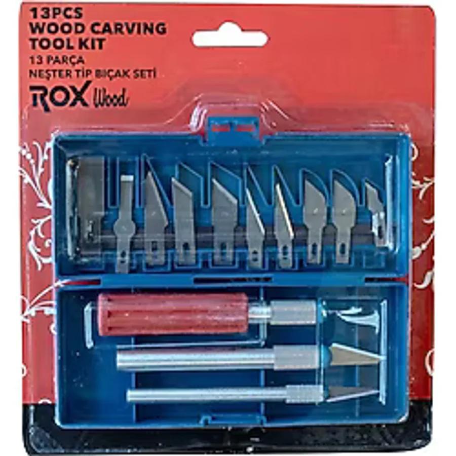 Rox Wood Neşter Tip Maket Bıçağı Seti 13 Parça