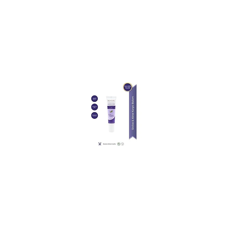 ROYEVA Akne Karşıtı Sivilce Kremi Salisilik Asit & Tea Tree Oil & Niacinamide Leke Karşıtı Spot Bakım Kremi 15 ml - ROY-AKN-001