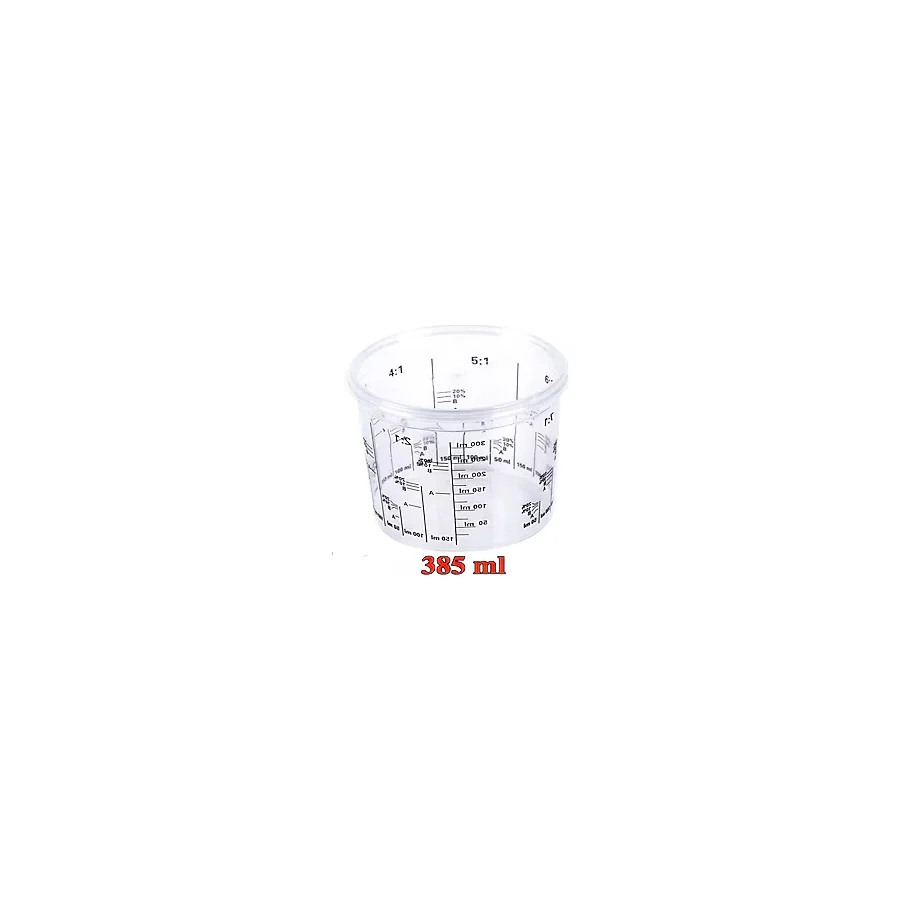 Rs Ölçekli Plastik Boya Karıştırma Kap Pp Sert Kapaklı 385ML. (200 Adet)
