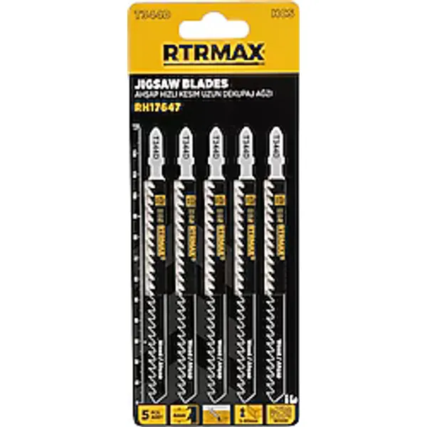 Rtrmax RH17647 T344D Model 132 mm 5 Parça Ahşap Dekupaj Testere Ucu