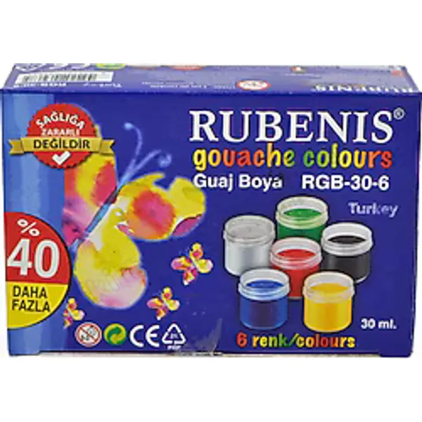 Rubenis 30 ml 6 Renk Guaj Boya