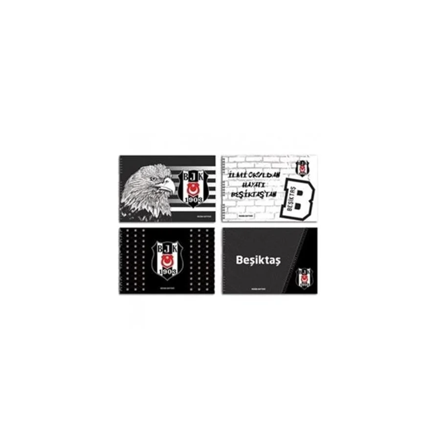 Rubenis A-4 Beşiktaş Temalı Hazır Defter Kabı Pp Metalize 25 Li 80417 (1 Paket 25 Adet)