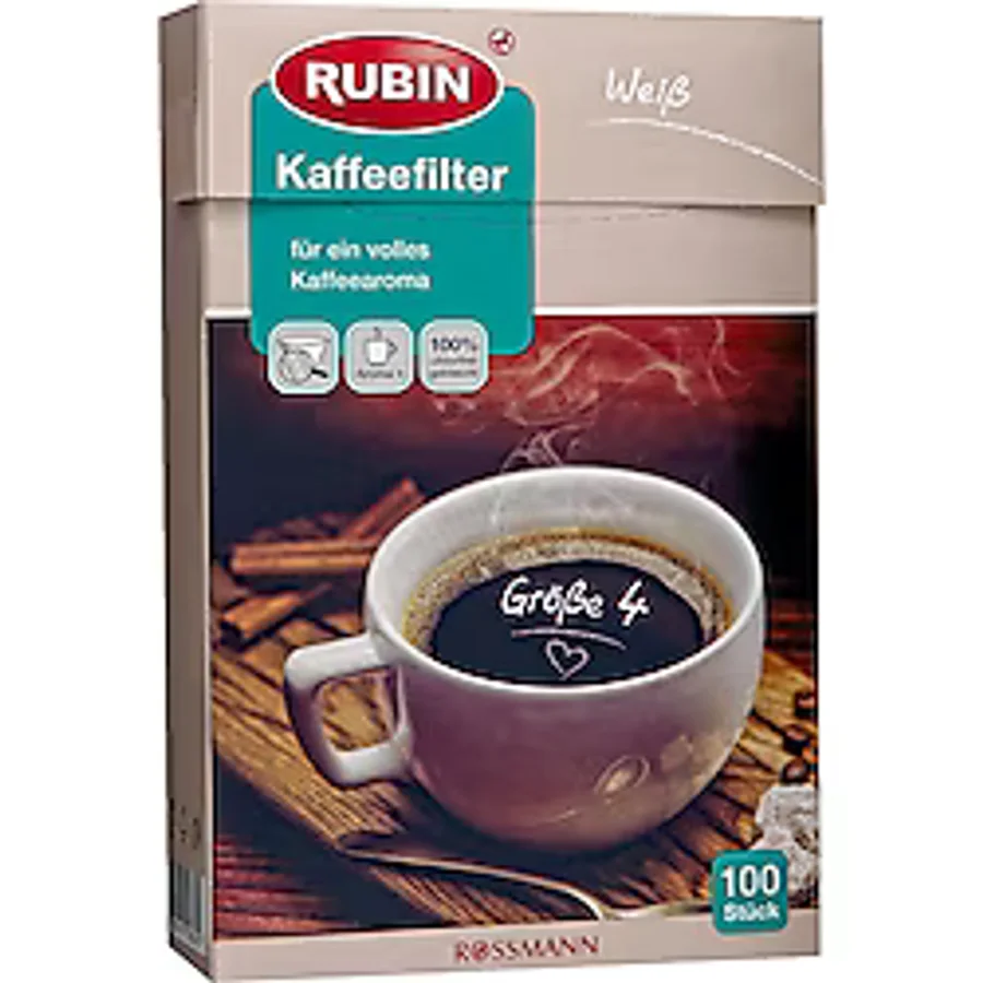 Rubin Beyaz No: 4 100 Adet Büyük Boy Kahve Filtresi