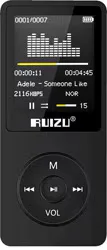 Ruizu X02 Ultra İnce 8GB FM Radyolu Siyah MP3 Çalar
