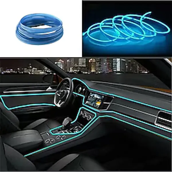 Rukye Shop Araç İçi Neon Aydınlatma Led Göğüs Torpido Ledi Neon İp Led Buz Mavi 2 Metre