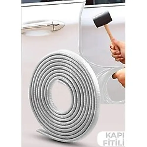 Rukye Shop Oto Kapı Fitili Çizilmelere Karşı Koruyan Araç Kapı Koruyucu Fitil Beyaz 5 Metre Darbe Koruyucu