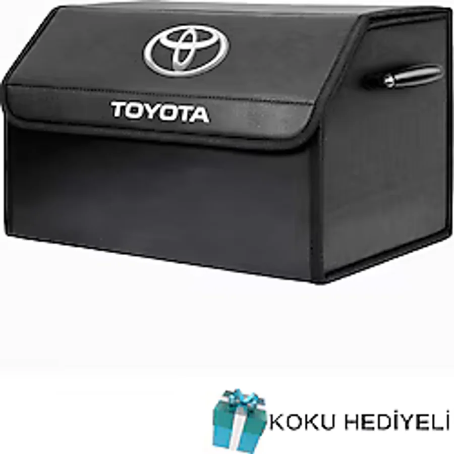 Rukye Shop Toyota Marka Logolu Oto Bagaj Organizer Çanta Oto Bagaj Çantası 2 Bölmeli Suni Deri