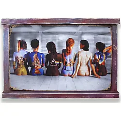 Rustik Ahşap Çerçeveli Vintage Metal Pano Girls 20x30