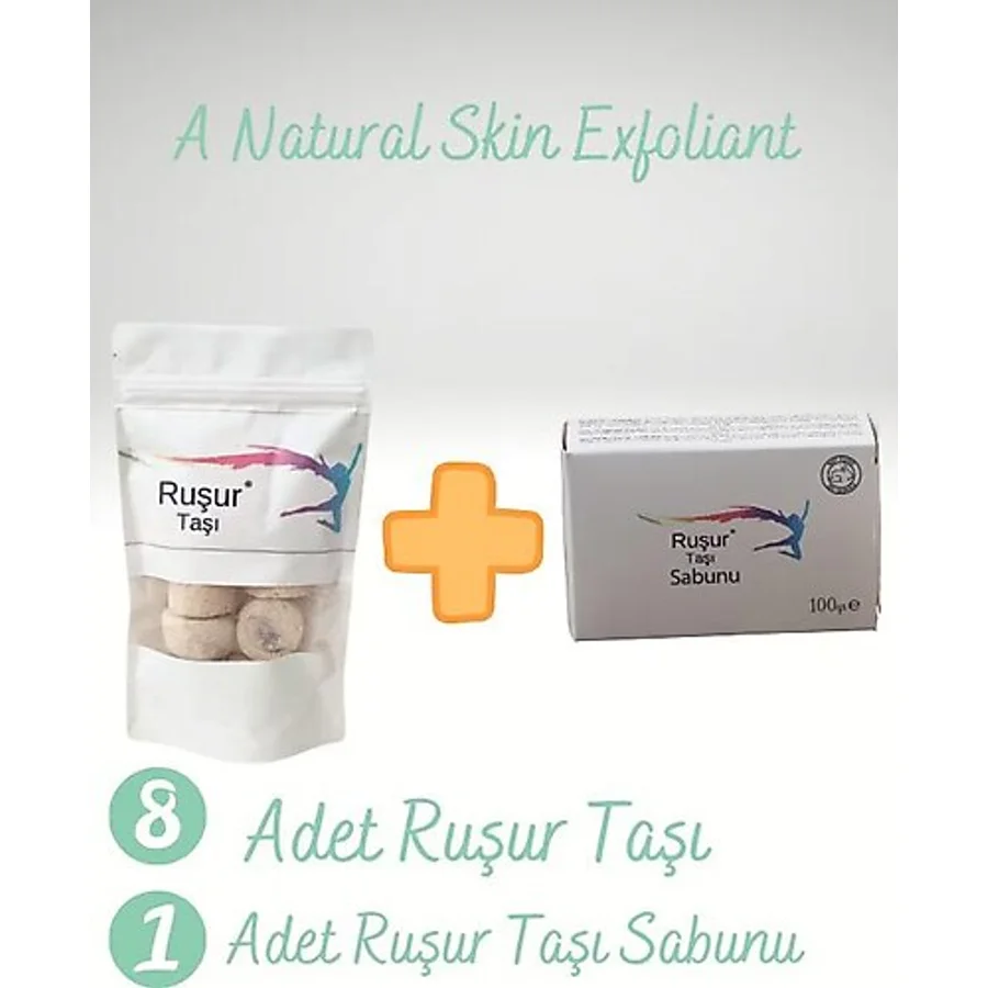 RUŞUR 8 Adet + Taşı Sabunu Beyaz Doypack